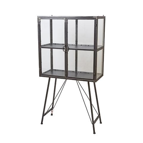 Grey Iron Glass Cabinet by Affari