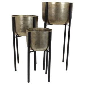 Large Gold Stand & Planter by Home Slice