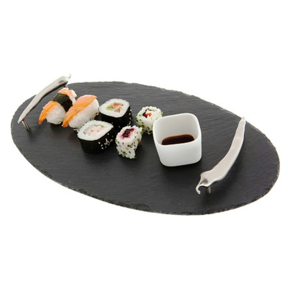 Oval Chilli Handles Slate Serving Tray by Just Slate