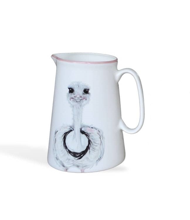 Camilla Ostrich Pink Rim 4 Pint Jug by Emily Smith