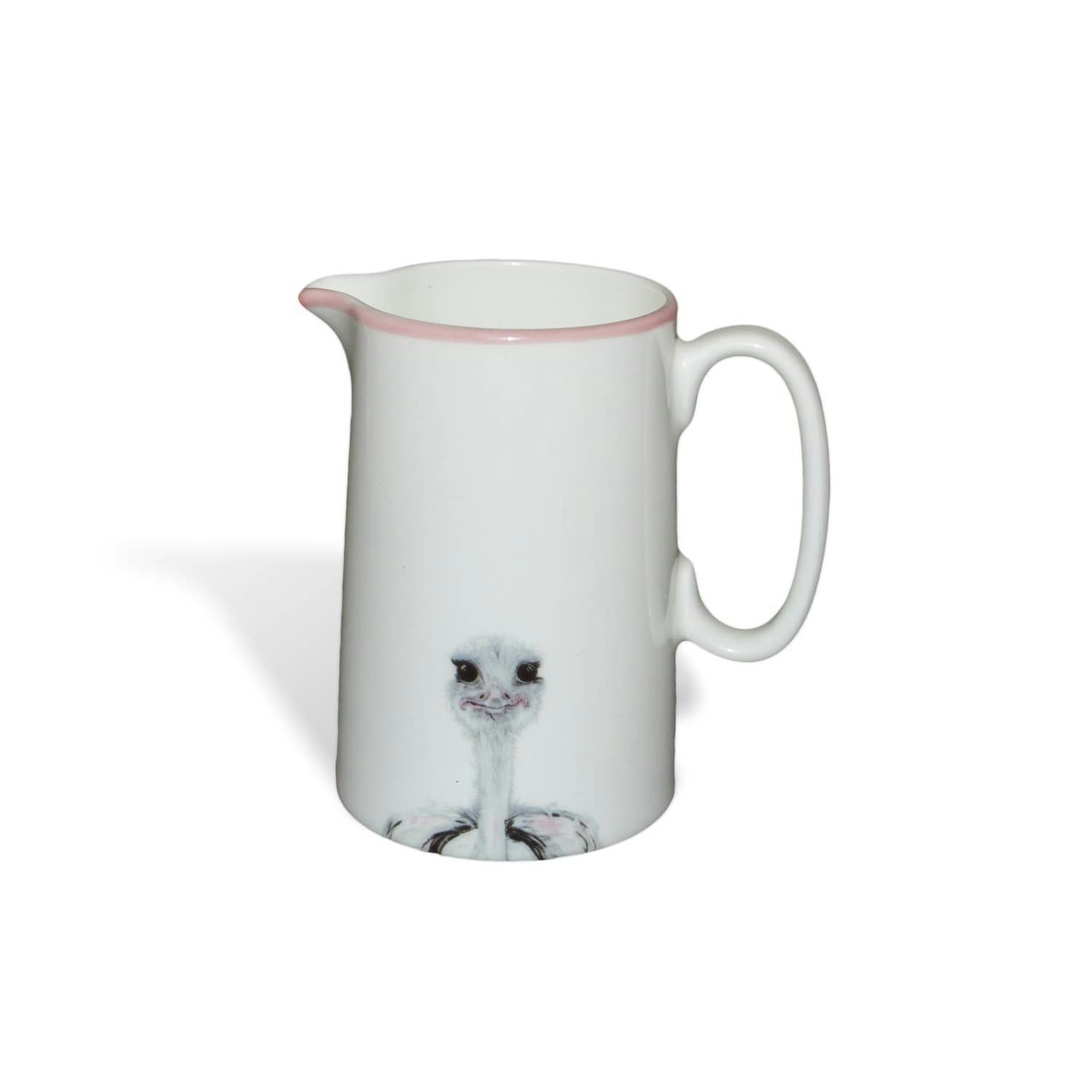 Camilla Ostrich Pink Rim 1/2 Pint Jug by