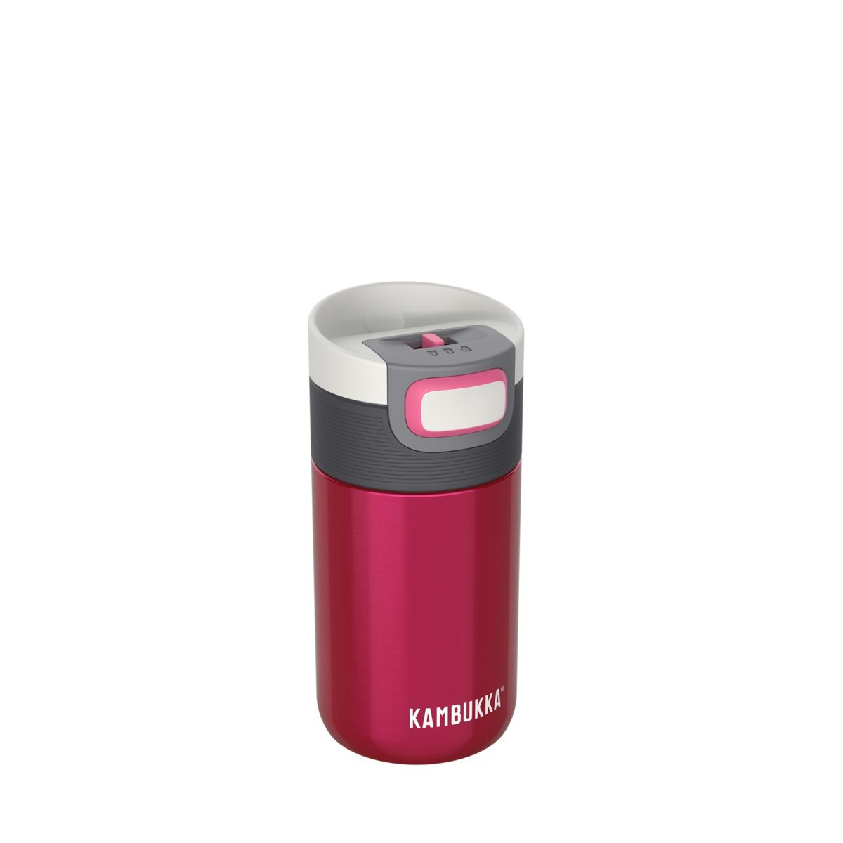 300ml Raspberry Stainless Steel Etna Thermal Travel Mug with 3in1 Lid by Kambukka