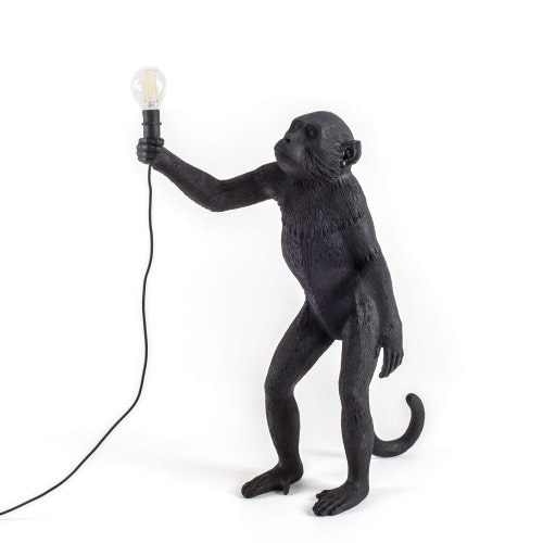Standing To The Right - Monkey Lamp Black by Seletti
