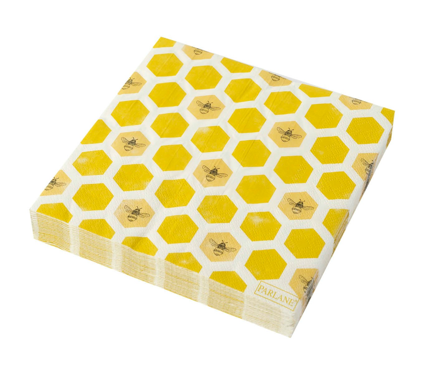 Yellow/ White Miel Paper napkins by Parlane