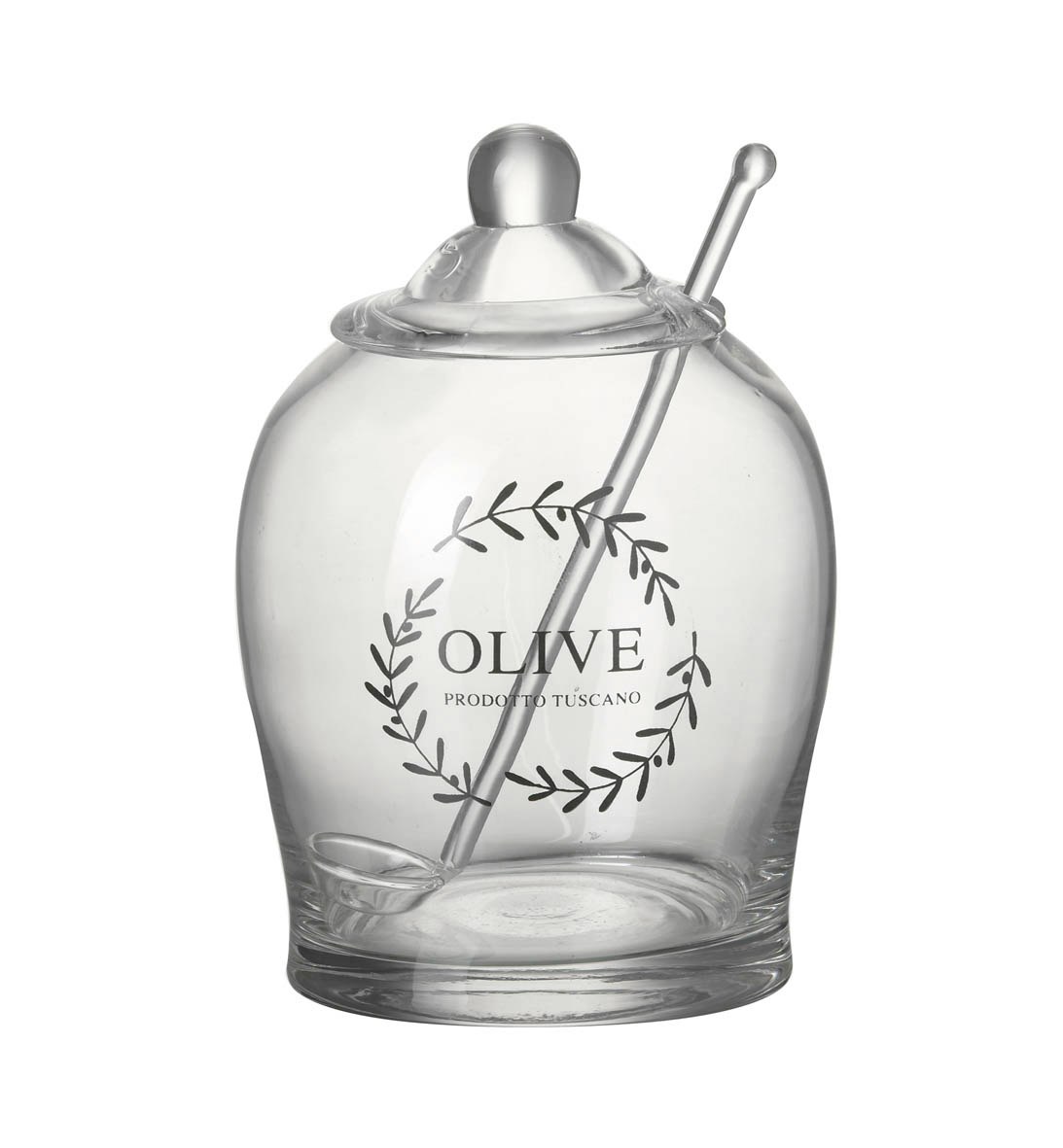 Artisan Clear Glass Olive Jar by Parlane