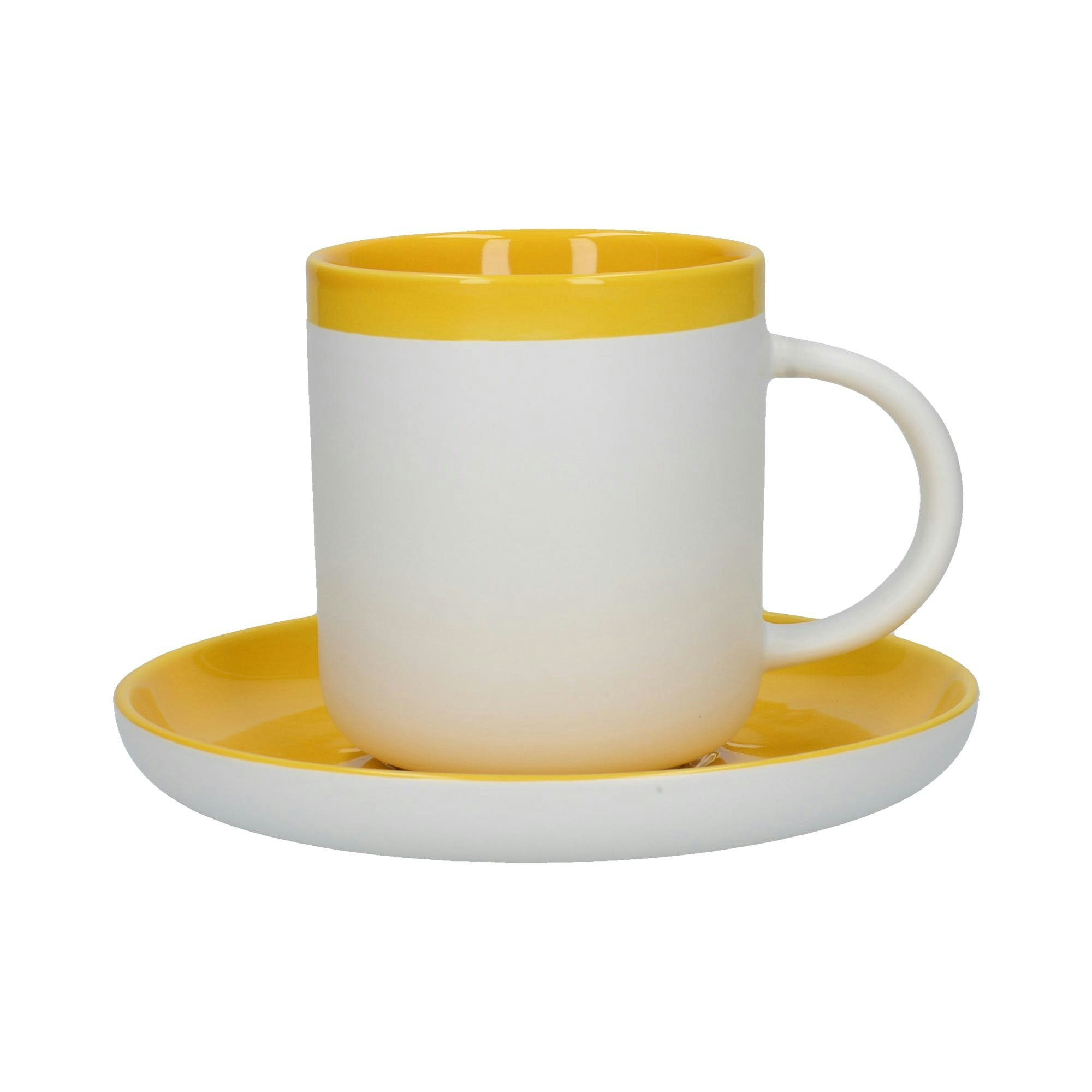 Mustard Coffee Cup and Saucer by Kitchen Craft