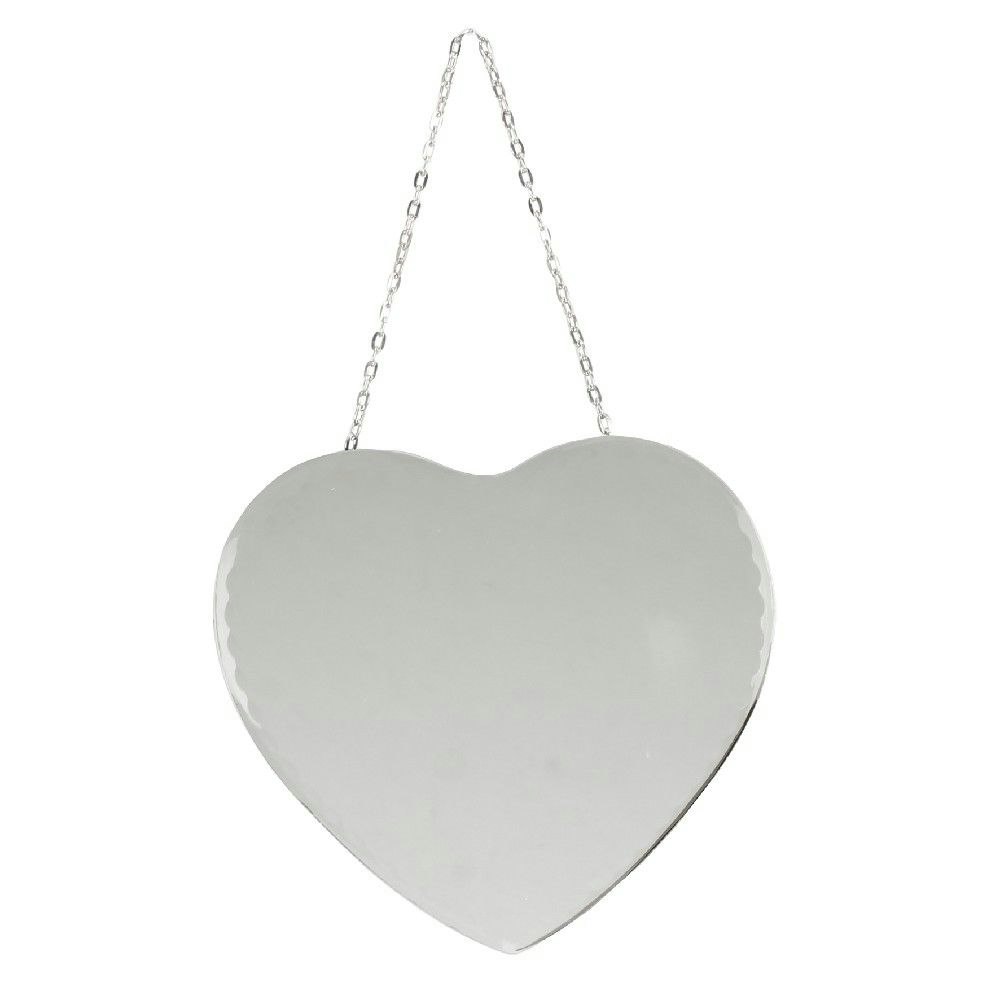 Heart Shaped Mirror With Silver Chain by