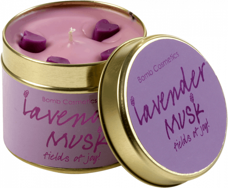 Lavender Musk Tinned Candle by Bomb Cosmetics