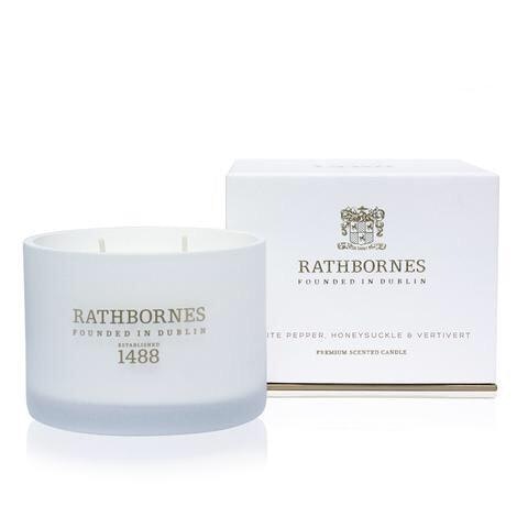 190g White Pepper Honeysuckle and Vetiver Premium Scented Candle by Rathbornes