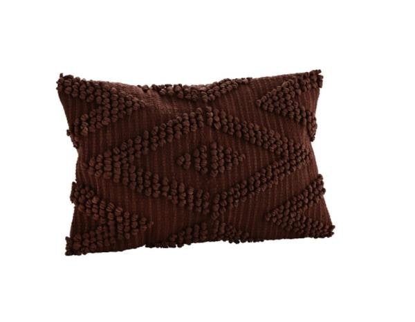 Burgandy Aztec Chenille Textured Cushion by Madam Stoltz