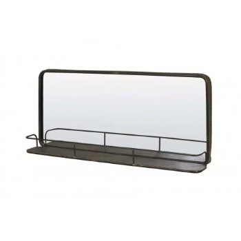 Bronze Wall Mirror with Shelf by