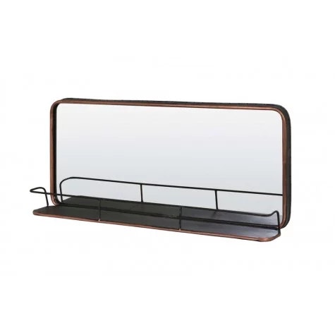 Copper Wall Mirror with Shelf by