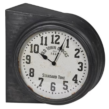 Vintage Tin Rustic Double Sided Clock by
