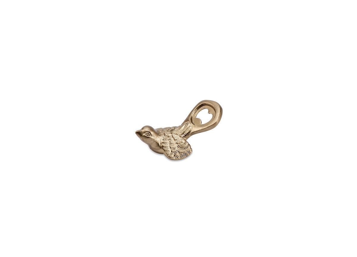 Brass Beku Short Tailed Bird Bottle Opener by Nkuku