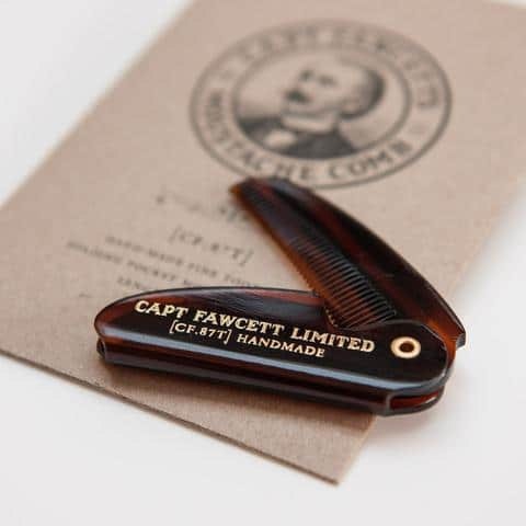 Folding Pocket Moustache Comb by Captain Fawcett