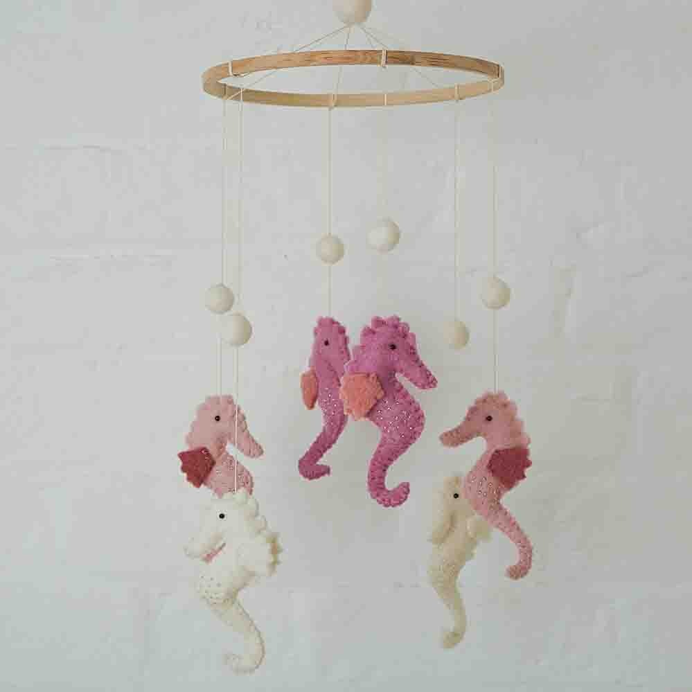 Pink Sea Horse Mobile by Koseli