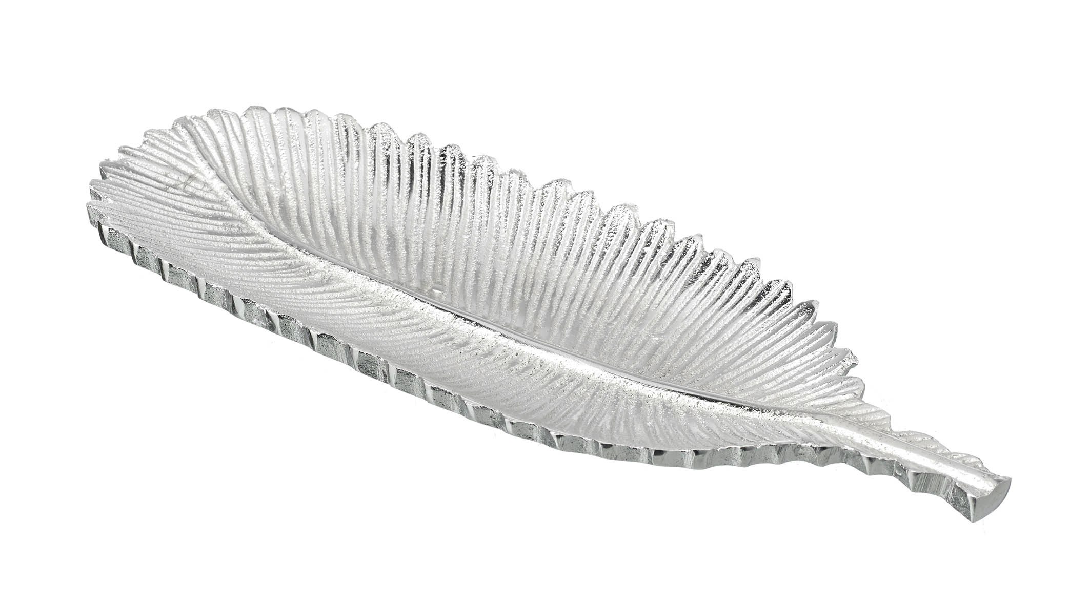 Silver Metal Feather Dish by Parlane