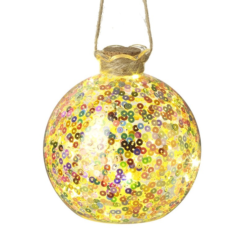 Multicoloured Sequin Glass Light Up Bulb by Hyde And Seek