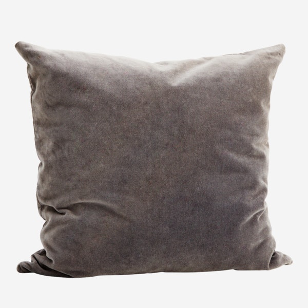 Dark Grey Velvet Cushion by Madam Stoltz