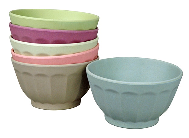 Set of 6 XL Bamboo and Corn Fibre Sweet Fortune Bowls Dawn by Zuperzozial