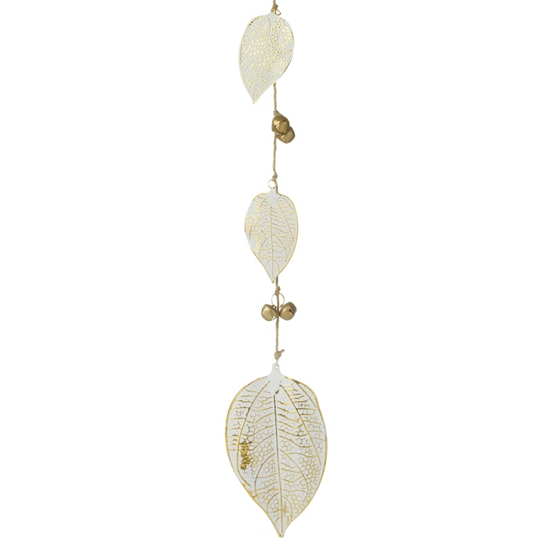 White and Gold Metal Leaves Garland by Heaven Sends