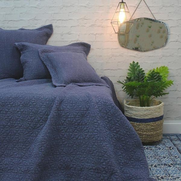 Stonewash Blue Bedspread 250 Cm X 260 Cm by Forever England