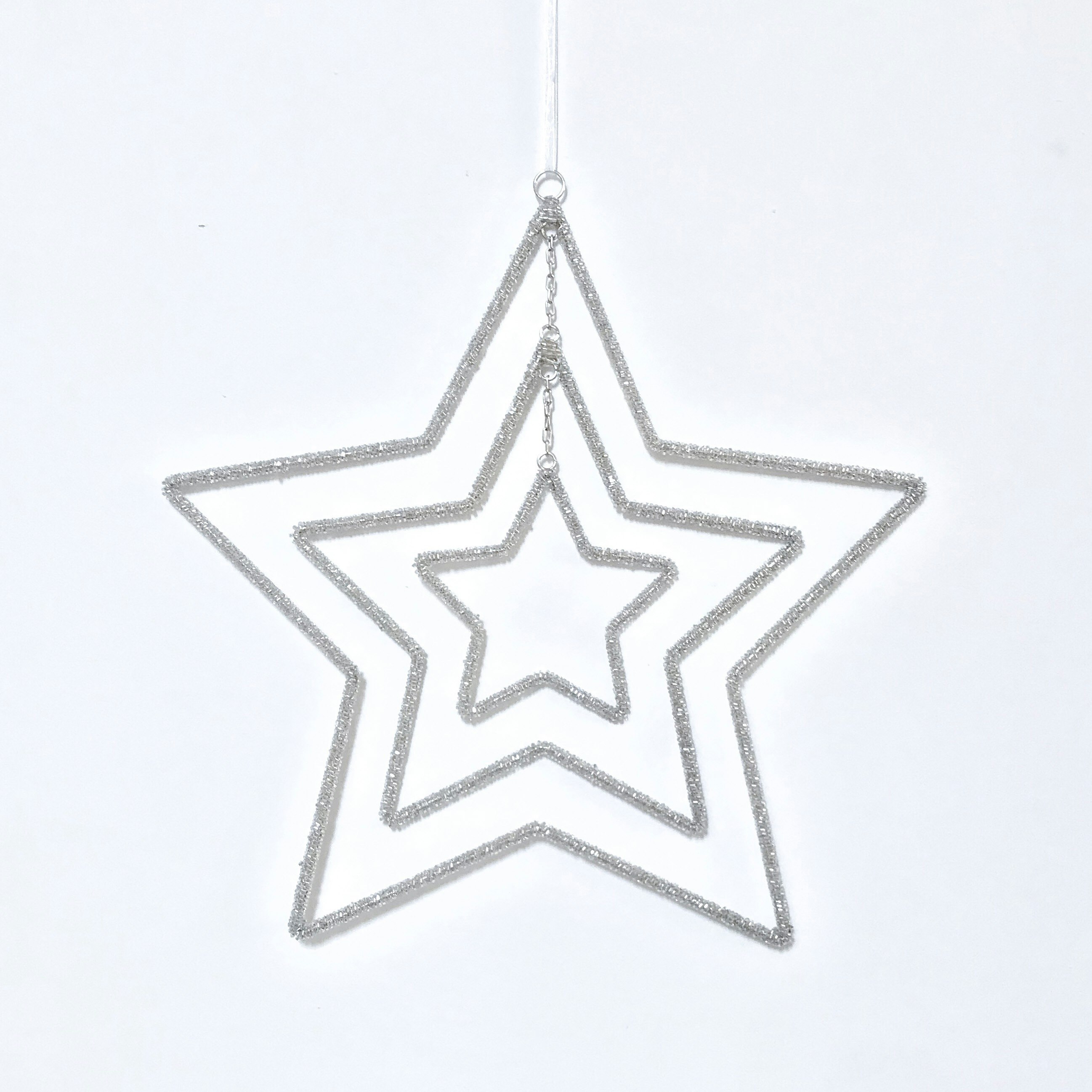 Three Layer Pewter Beaded Star by Retreat Home