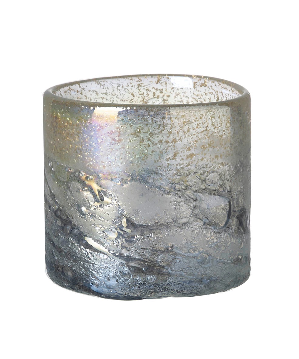 Isabella Grey Glass Tealight Holder by Parlane