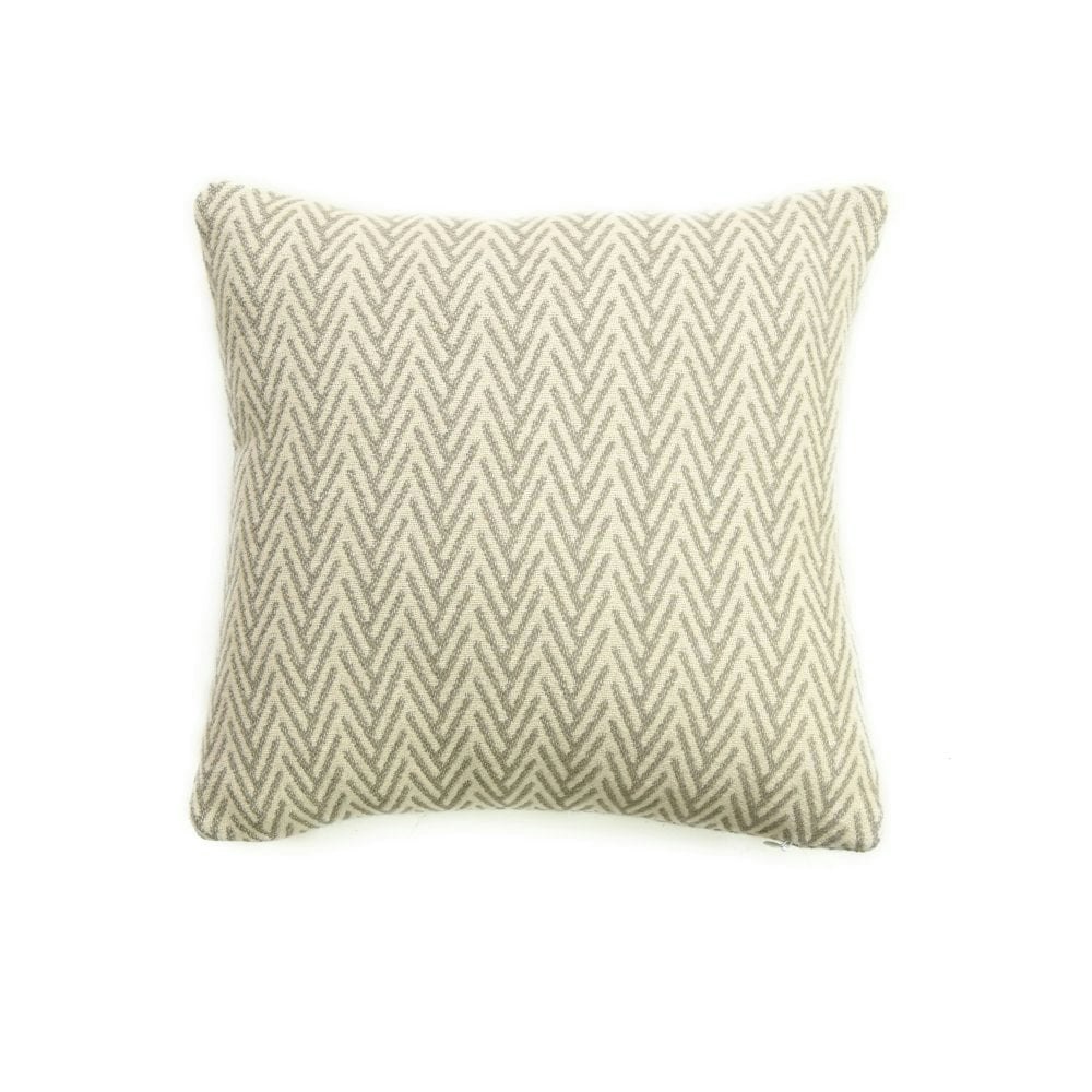 Silver Grey Herringbone Organic Cotton Cushion 30 x 30cm by Tweedmill Textiles