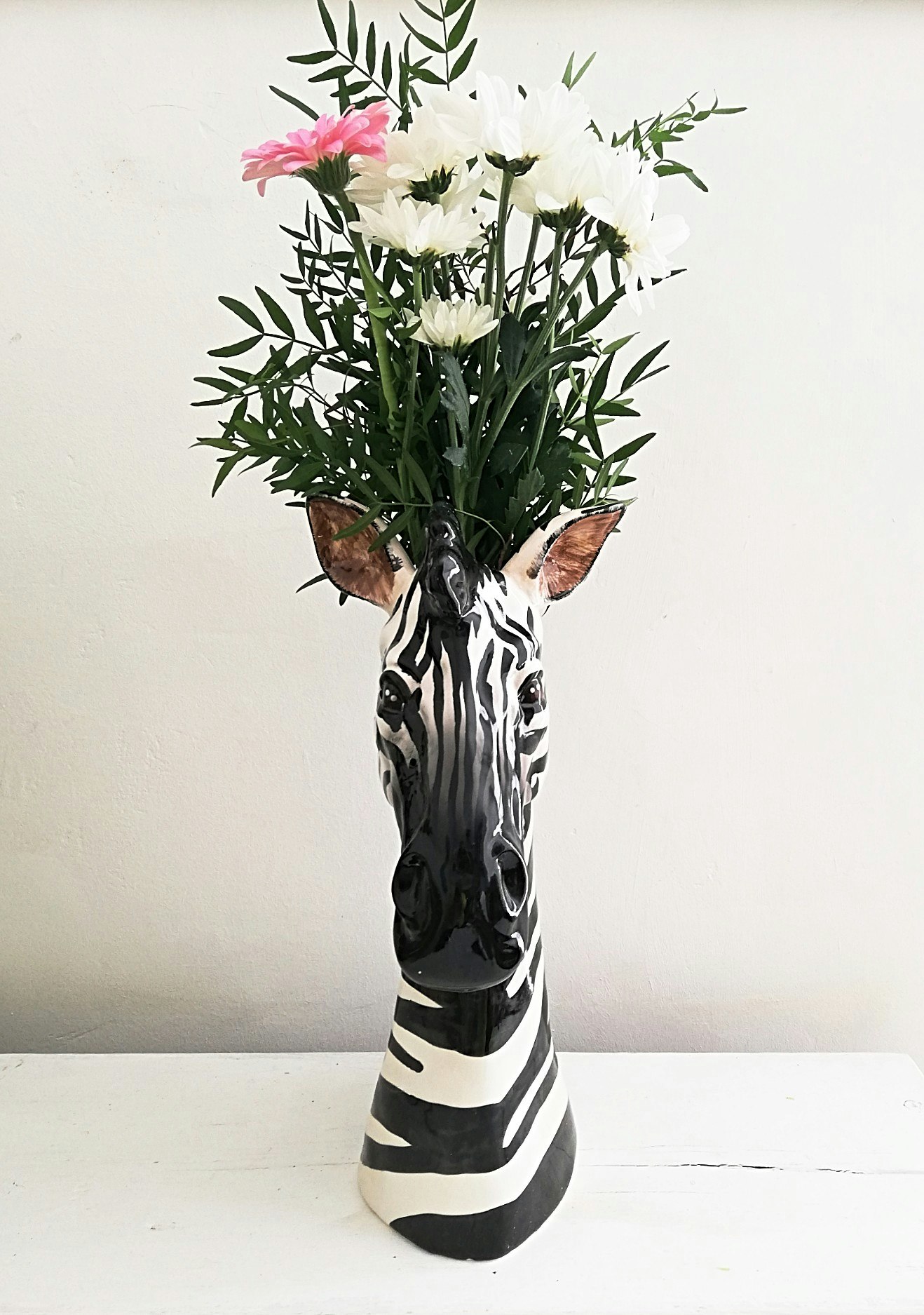 Zebra Head Vase by