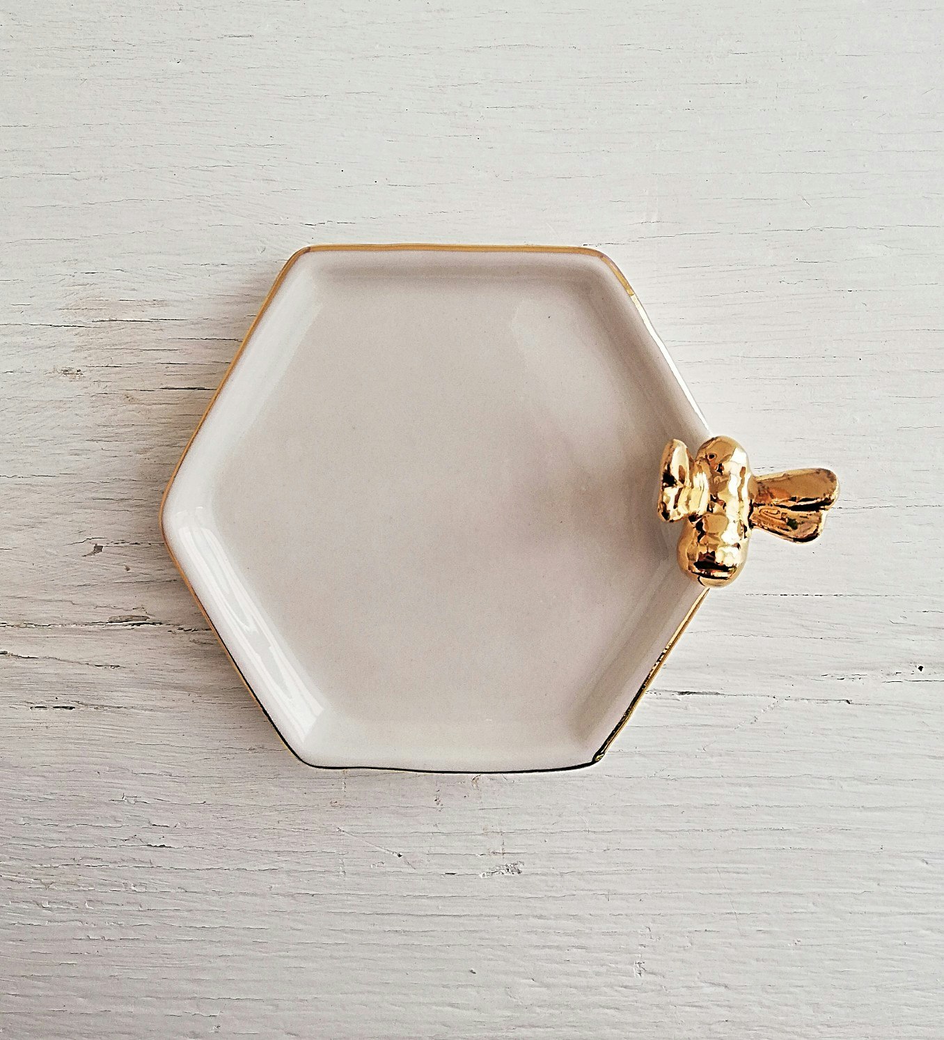Gold Bee Trinket Dish by Lisa Angel