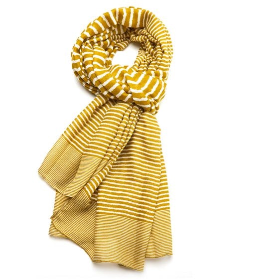 Mustard Stripe Scarf by Hyde And Seek