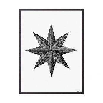 30 × 40cm Black and White Star Poster by Vanilla Fly