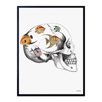 30 x 40cm Crazy Skull Poster by Vanilla Fly