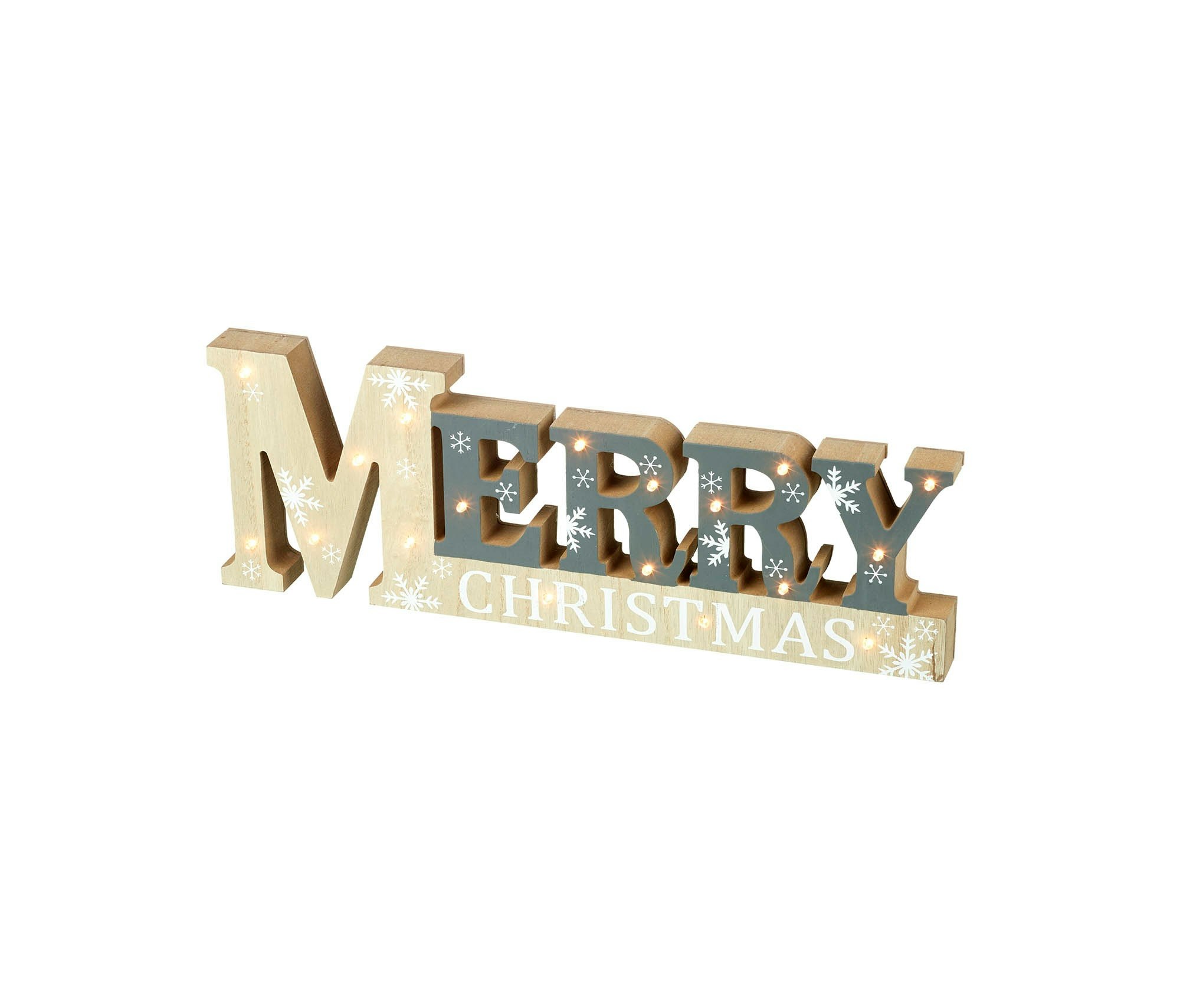 Wooden Merry Christmas Light Up Sign by Parlane