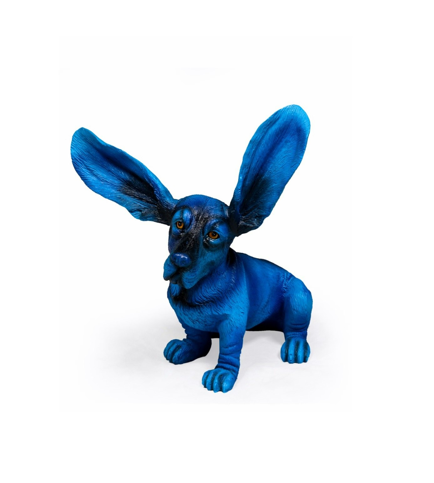 Electric Blue Surprised Basset Figure by White Mint
