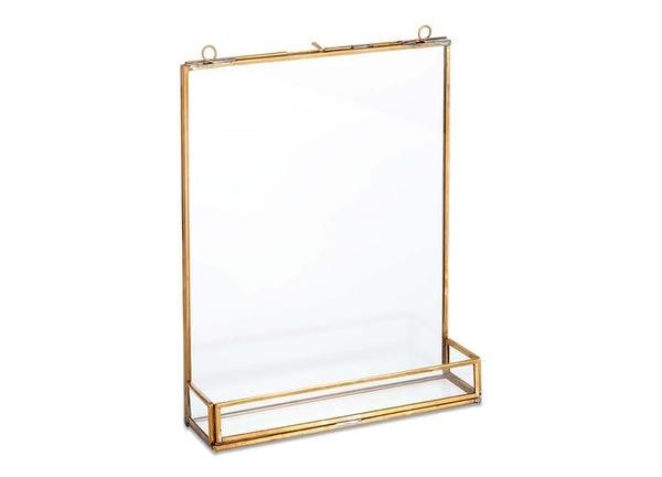 Kiko Glass Frame With Shelf Antique Brass by Nkuku