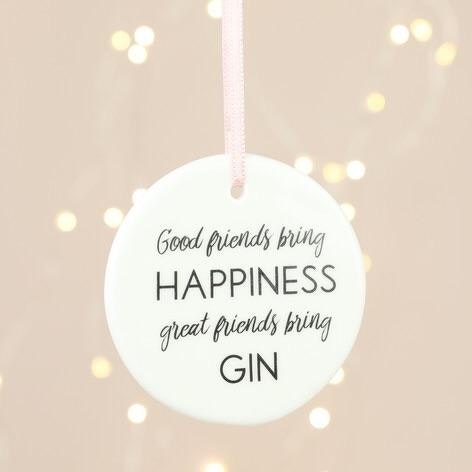 Great Friends Bring Gin Hanging Decoration by Lisa Angel