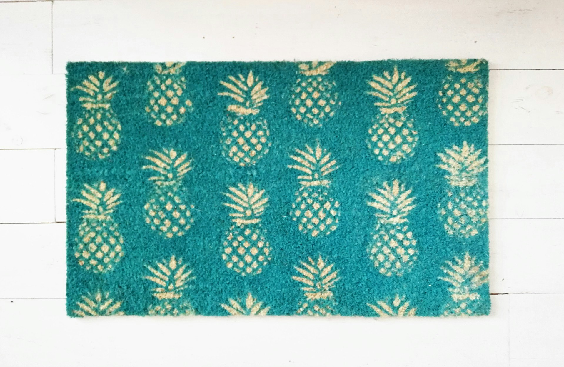 Teal Pineapple Doormat by Bombay Duck