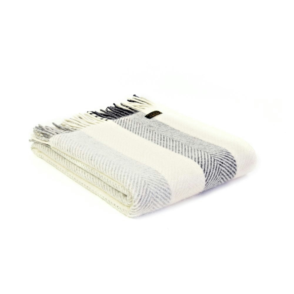 Pebble Stripe Pure New Wool Throw 150cm x 183cm by Tweedmill
