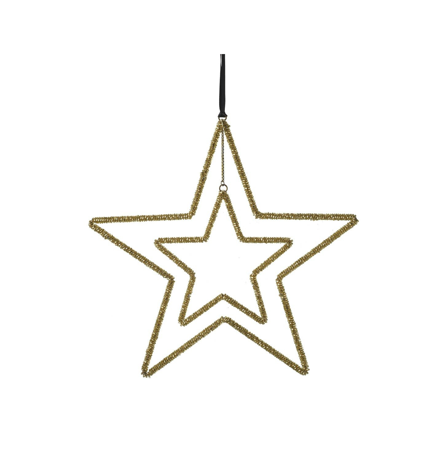 Gold Double Star Decoration by Parlane