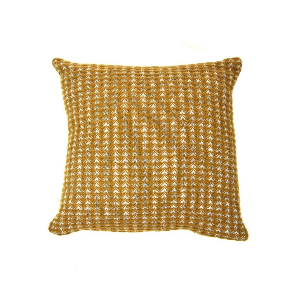 50cm x 50cm English Mustard Pure New Wool Treetop Design Cushion by Tweedmill Textiles