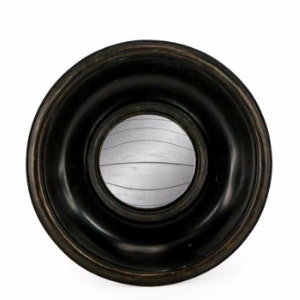 Deep Black Framed Extra Small Convex Mirror by White Mint