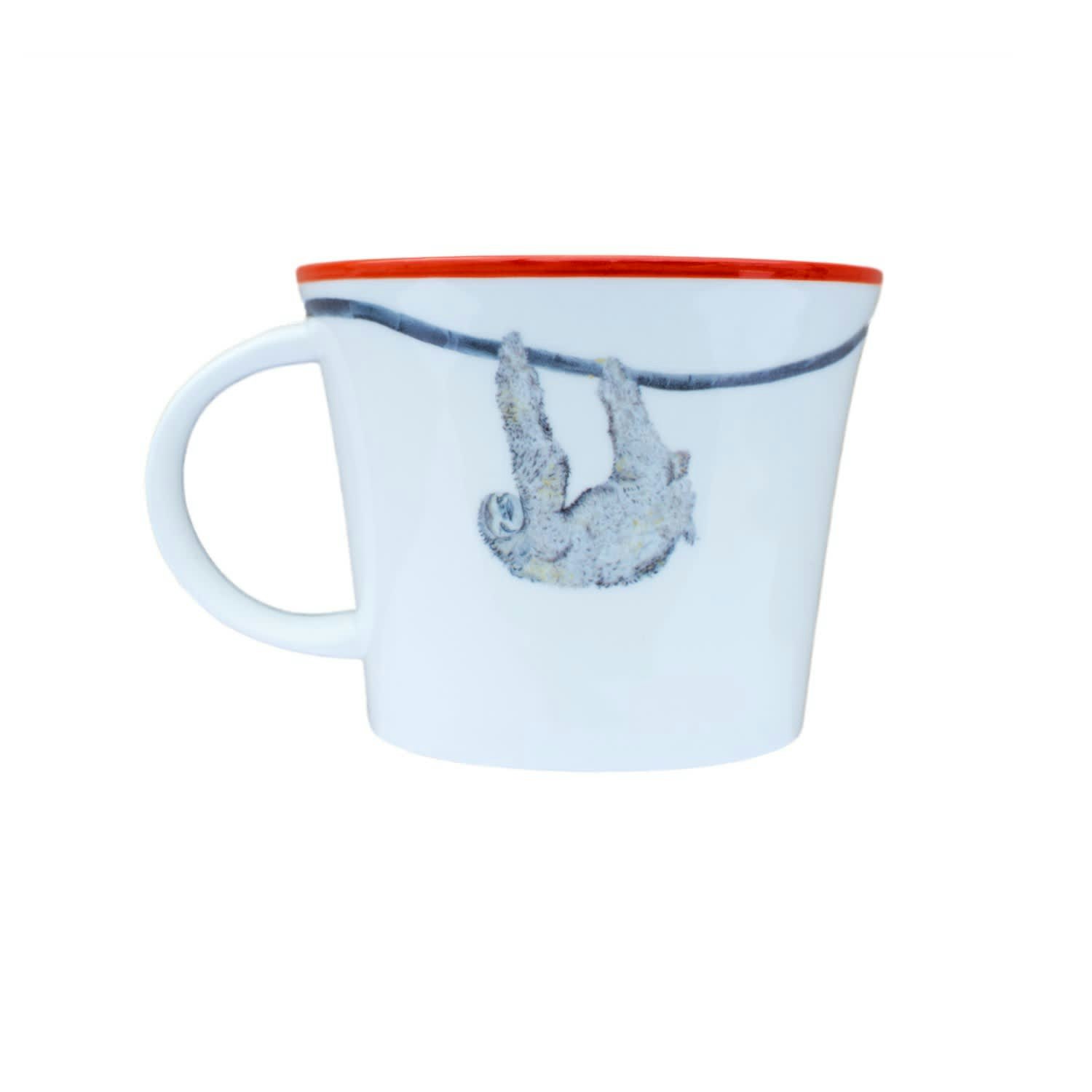 Stella Sloth Red Rim Mug by Emily Smith