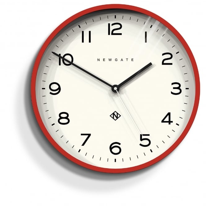 37cm Fire Engine Red Echo Number Three Wall Clock by Newgate