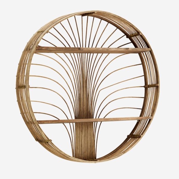 Round Bamboo Rattan Etagere Shelf by Madam Stoltz