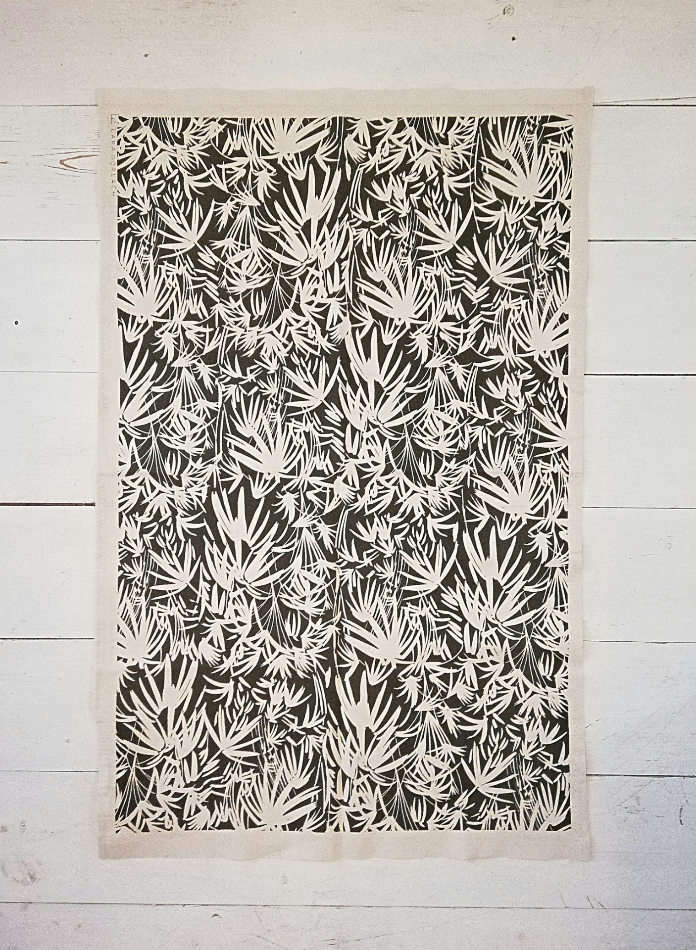 Grey Wild Tea Towel by Lara Gorlach