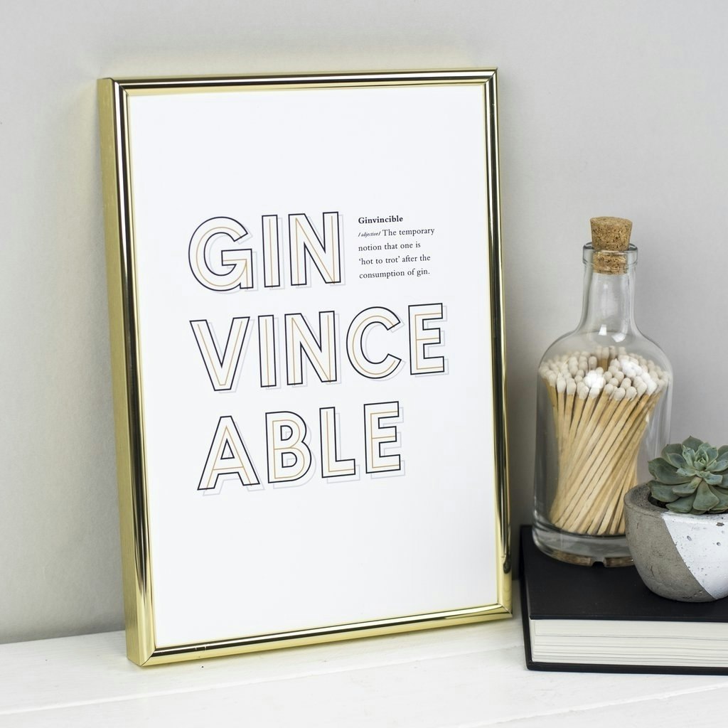 Witty Gin Definition Print by Bespoke Verse