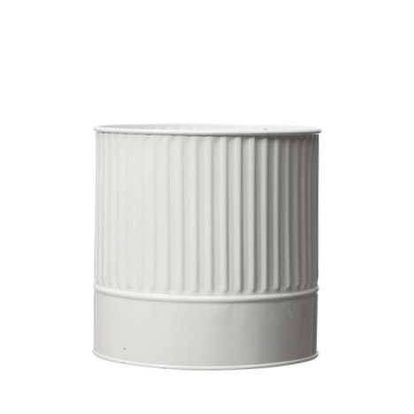 White Metal Ribbed Planter Large by Wikholm Form