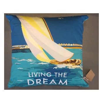 Living the Dream Seaside Cushion by Becky Bettesworth